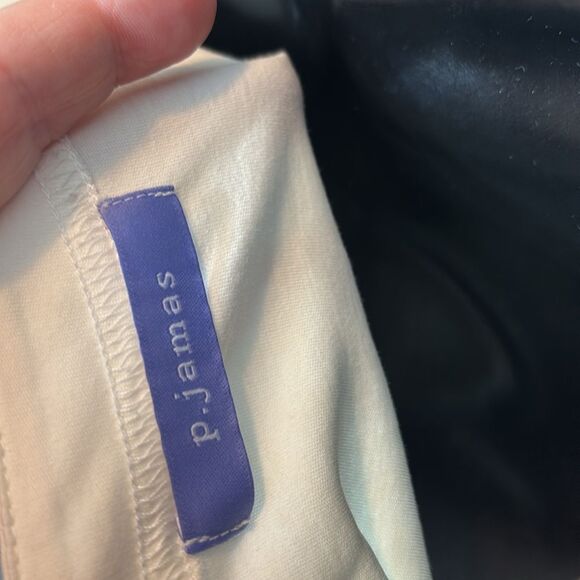 P. Jamas women’s xl 100% pima cotton white nightgown sleeveless butterknits - Picture 3 of 3